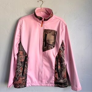 Trail Crest Women's Pink Tree Leaf Camouflage Jacket Fleece Lined Size Medium
